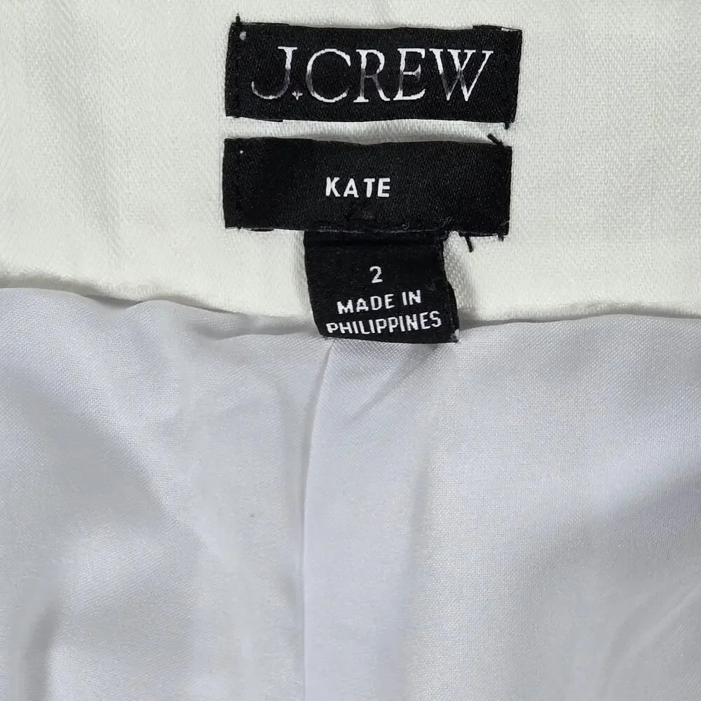 J.‎ Crew Kate straight-leg pant in stretch linen blend White 2 BF407
